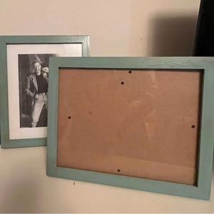 Set of 2 Distressed Teal Picture Frames